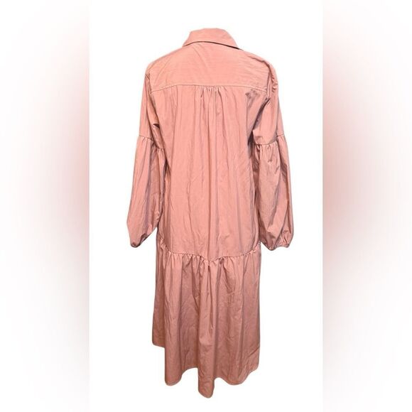 Anthropologie + Maeve Button-Front Taffeta Dress - Picture 4 of 6